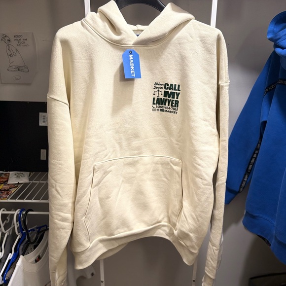 chinatown market Other - NEW! "MARKET Call My Lawyer" Graphic Hoodie Cream Men's Size L PLZ READ Lzg-$160